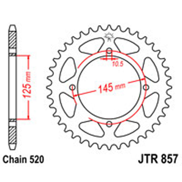 JT JT Rear Sprockets R/W 857-40T YAM